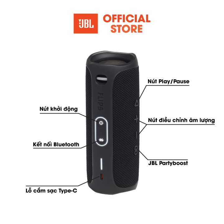 [Mã ELMALL10 giảm 10% đơn 500K] Loa Bluetooth JBL FLIP 5 - Hàng Chính Hãng