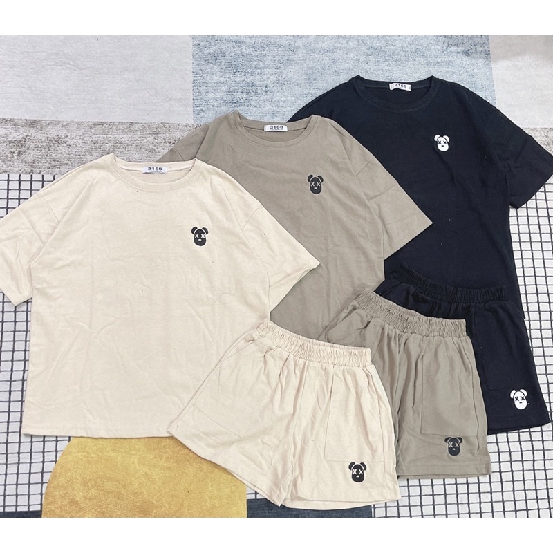 Bộ cotton 3158 hình gấu