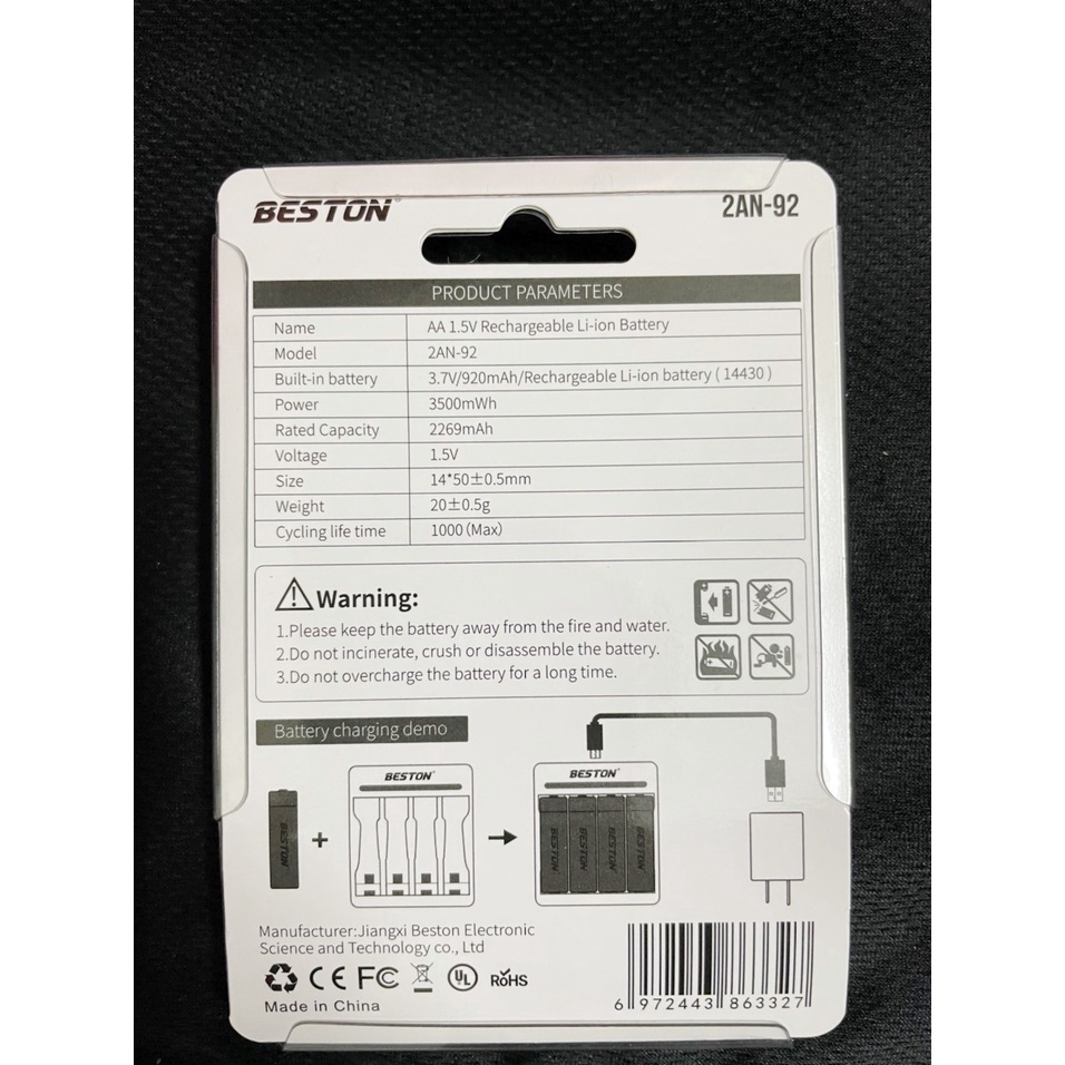 Pin sạc Li-ion AA 3500mWH-1.5V cao cấp BESTON