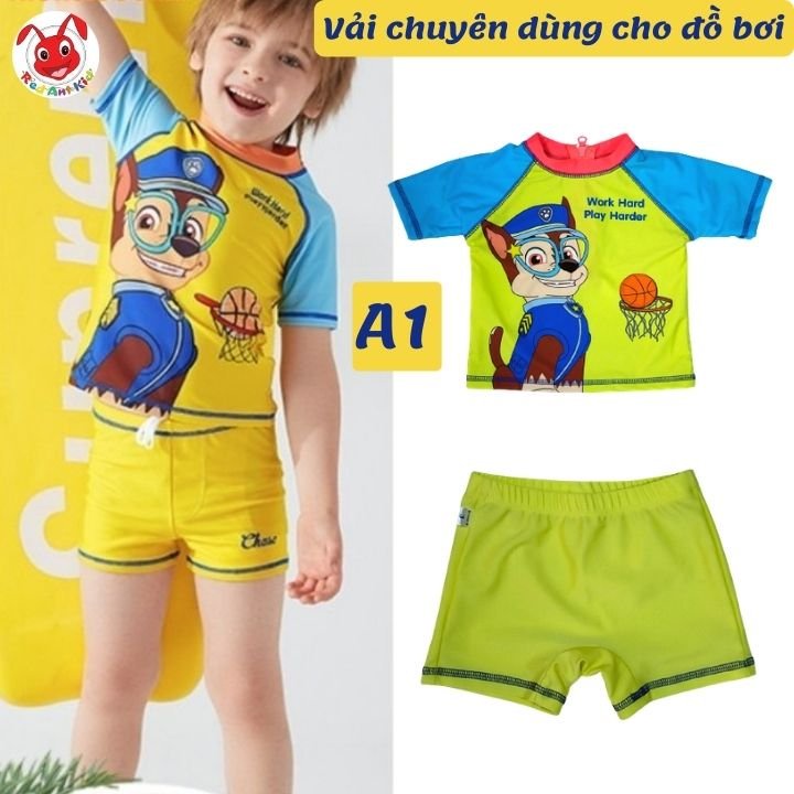 Đồ bơi bé trai-gái hình chó cứu hộ từ 10kg đến 39kg - độ co giãn cực tốt, hình in sắc nét- Kienluakids