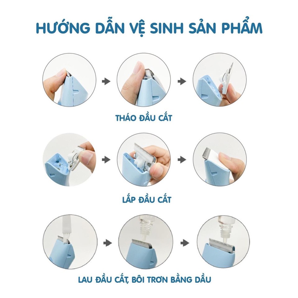 Tông đơ Doux xanh Pomo tiện lợi, bảo hành chính hãng 1 năm