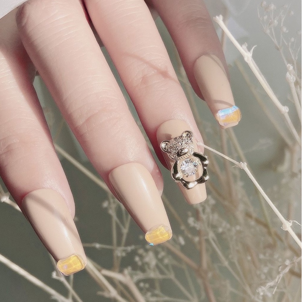 [Hàng mới về] Phụ kiện trang trí móng tay hình gấu 3d nhiều màu sang trọng