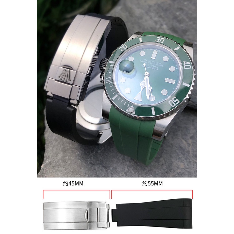 Dây Đeo Đồng Hồ Bằng Cao Su Silicone 20mm Cho Rolex DAYTONA Suburban Yacht-Master GMT Explorer