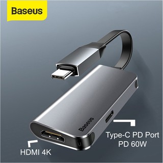 Hub chuyển type c baseus little box type c to hdmi 4k + sạc type c pd 60w chính hãng