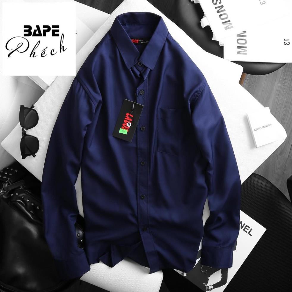 Áo sơ mi nam tay dài  trơn có túi  đủ màu BAPE PHẾCH-778, vải lụa mềm, ít nhắn - hàng chính hãng | BigBuy360 - bigbuy360.vn