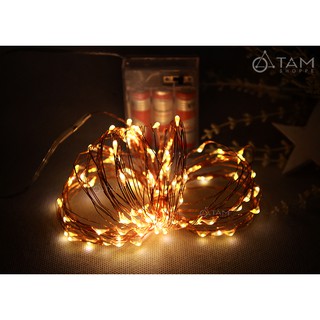 (PIN) Dây đèn Led đom đóm Fairy Light 10m màu Vàng ấm dùng Pin TTTM