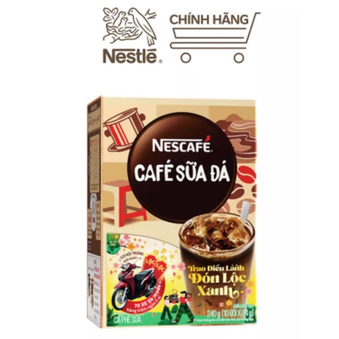 Hộp 10 Gói Nescafe Cà Phê Sữa Đá 3 in1 (20g / Gói)