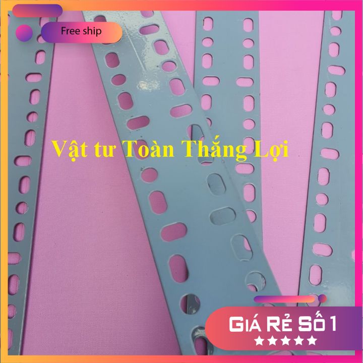 (Dài 35cm_40cm) Cây sắt LA lỗ bản rộng 6cm dày 1.5li