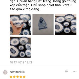 Bộ bát đĩa vân cổ 14 món Bát Tràng