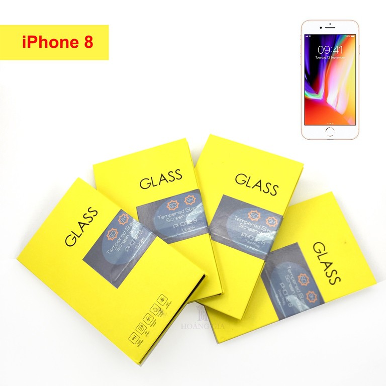 Miếng dán màn hình điện thoại, kính cường lực điện thoại iPhone 8 (Trắng) – HG, 8W 6D Full Cover  {HÀNG CAO CẤP}