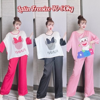 Đồ bộ dài lụa latin freesize 40-60kg from cánh dơi