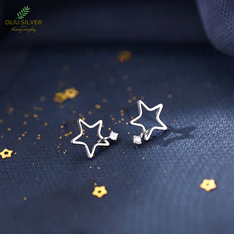Bông Tai Bạc S925 Ngôi Sao Rơi Bling Star Xinh Xắn | Khuyên Tai Nữ Trang Sức Bạc Thời Trang