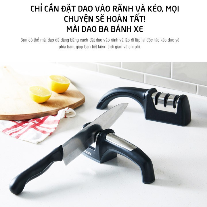 Dụng Cụ Mài Dao Kéo Lock&amp;Lock CKK113 (4 Lớp) [207x46x74MM]- Hàng chính hãng