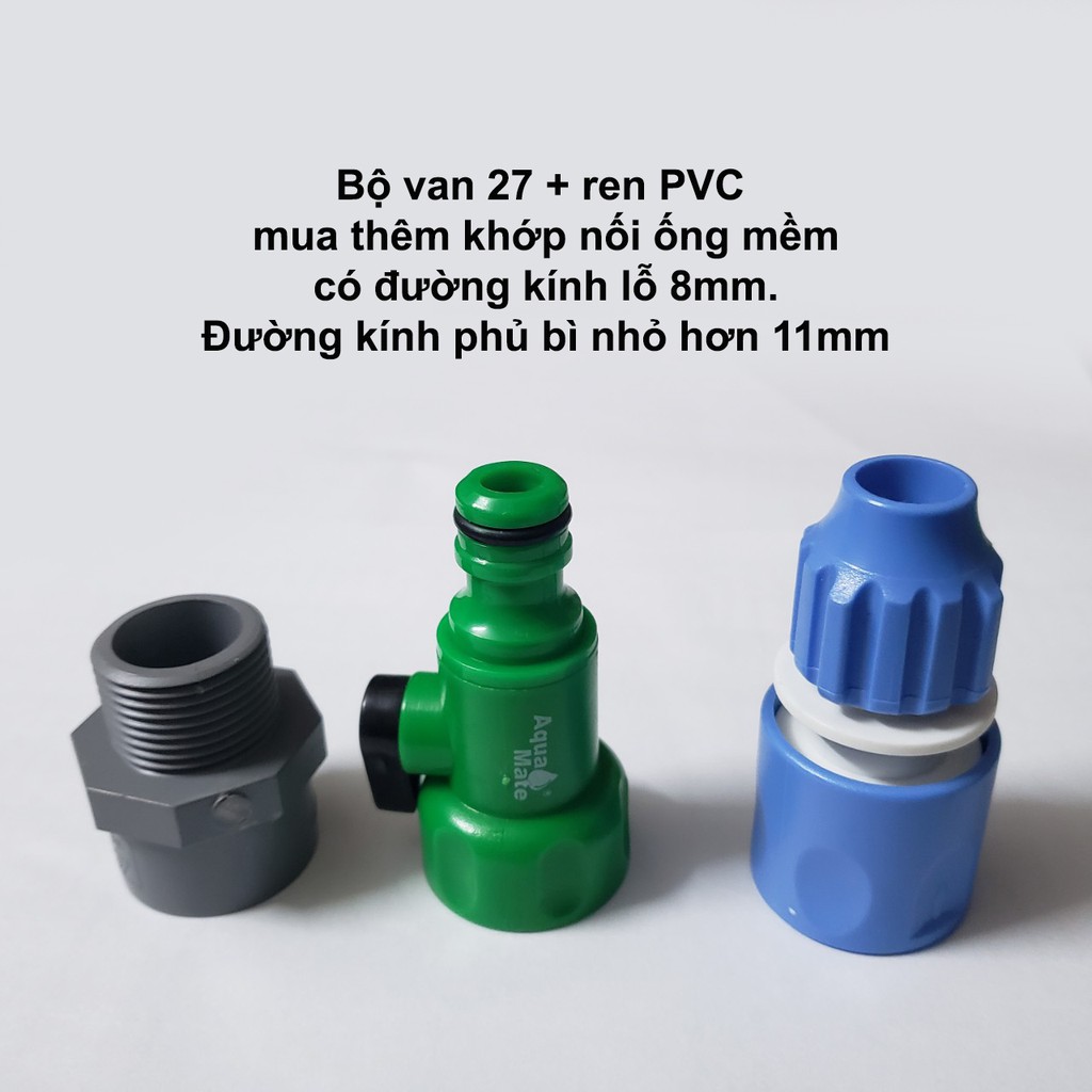 Van khóa nước 21, 27 có chân khớp nối nhanh