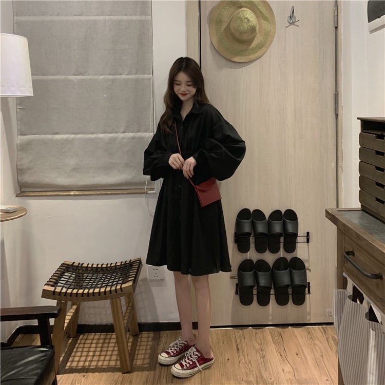  Đầm Đen Tay Dài Thiết Kế Nhấn Eo Phong Cách Vintage | BigBuy360 - bigbuy360.vn