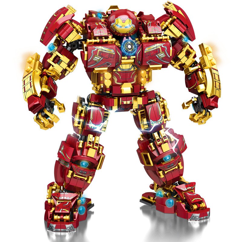 Đồ chơi lắp ráp xếp hình Ironman HulkBuster 1450 chi tiết , lắp ghép mô hình Avenger Kèm 6 Nhân Vật