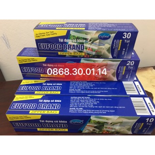 Túi zip có khoá đựng thực phẩm( sp tự huỷ sinh học của EUFOOD)