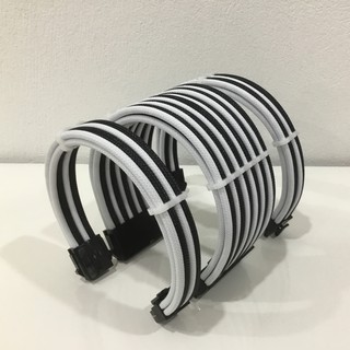 DÂY NGUỒN BỌC LƯỚI NỐI DÀI MÀU ĐEN TRẮNG CAO CẤP BLACKWHITE02