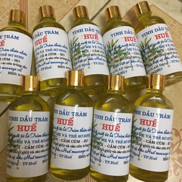 Combo 1 chai Tinh dầu tràm Huế tròn chai 100 ml cơ nút nhỏ giọt tiện lợi