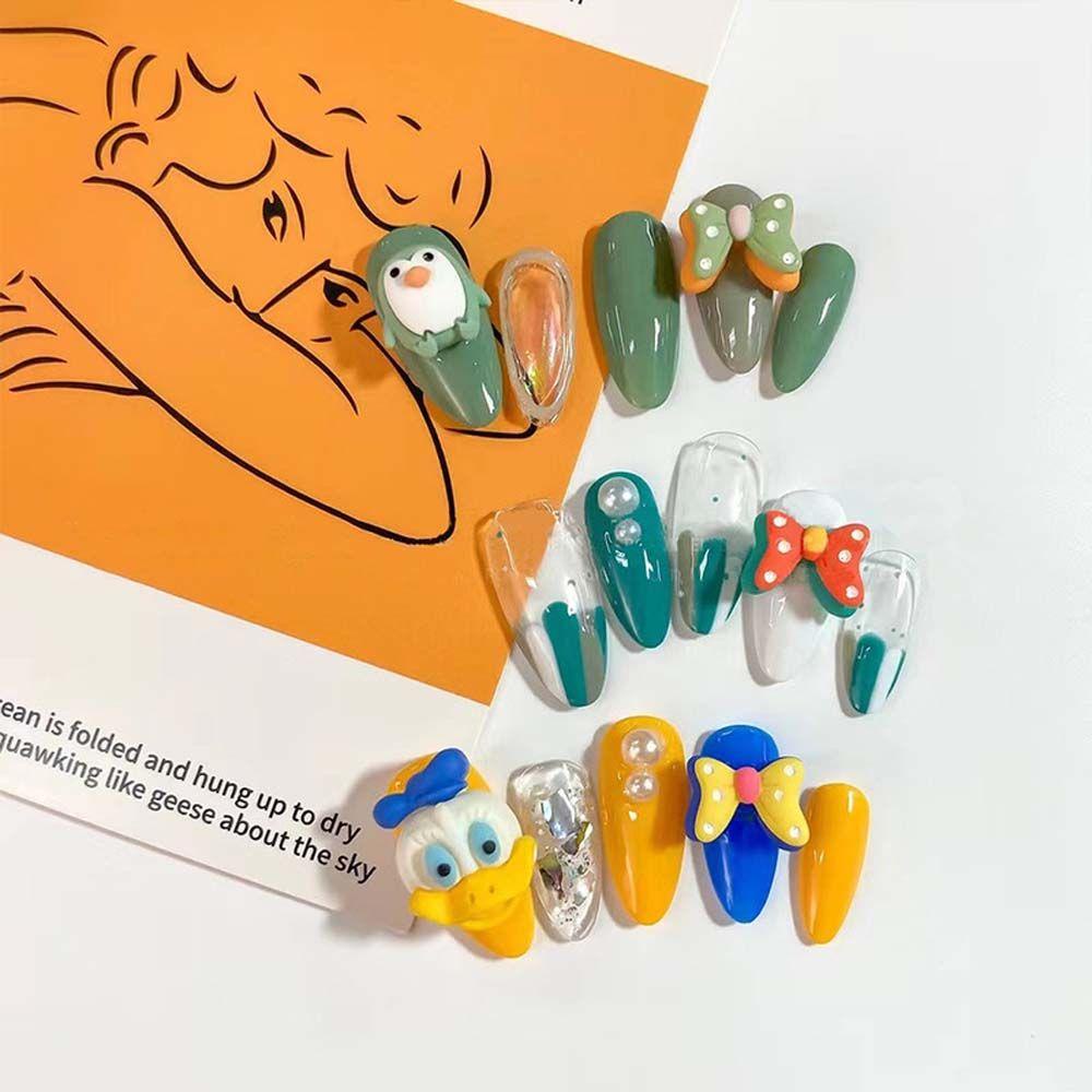 Set 10 Nơ Hai Lớp Bằng Nhựa Resin Trang Trí Móng Tay Nghệ Thuật DIY