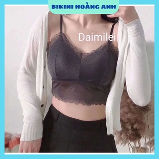 Áo lót ren nữ - áo bra ren 2 dây phối ren free size 40-63kg - mã 057