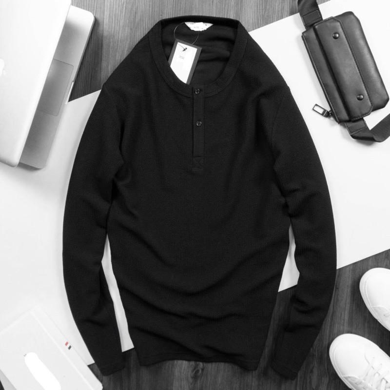 Áo thu đông nam dài tay ATB Shop, áo dài cổ 3 khuy siêu hot 2021 chất cotton co giãn cao cấp, giữ ấm cơ thể, áo dáng ôm | BigBuy360 - bigbuy360.vn