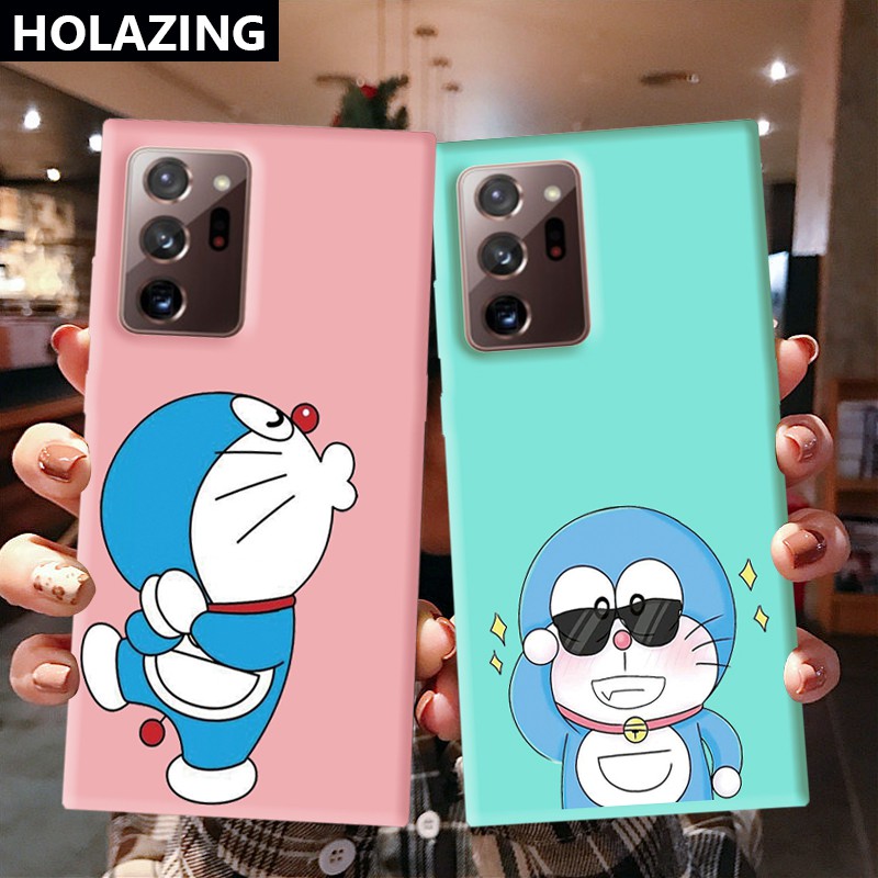 Samsung Galaxy S21 Ultra S8 Plus S10E S10 5G Note 20 10 Plus 9 8 Candy Color Phone Cases vỏ điện thoại Doraemon Soft Silicone Cover