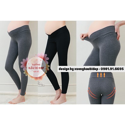 Quần bầu legging cạp chéo dài siêu mịn mát