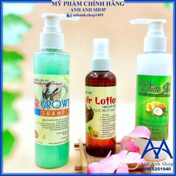 [CHÍNH HÃNG] COMBO 3 SẢN PHẨM DẦU GỘI + XẢ + TINH DẦU BƯỞI KÍCH THÍCH MỌC TÓC