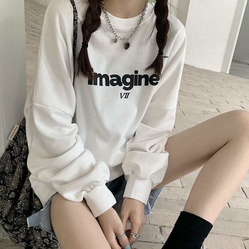 NRVP Áo Thun Nữ Dài Tay Cổ Tròn Thời Trang Hàn