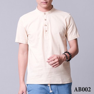 Áo thun cổ trụ chất đũi mềm mịn