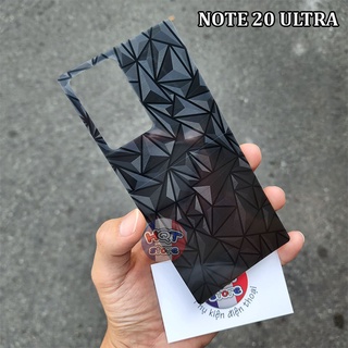 Miếng dán mặt lưng 3D vân kim cương cho Note 20 Ultra trong suốt