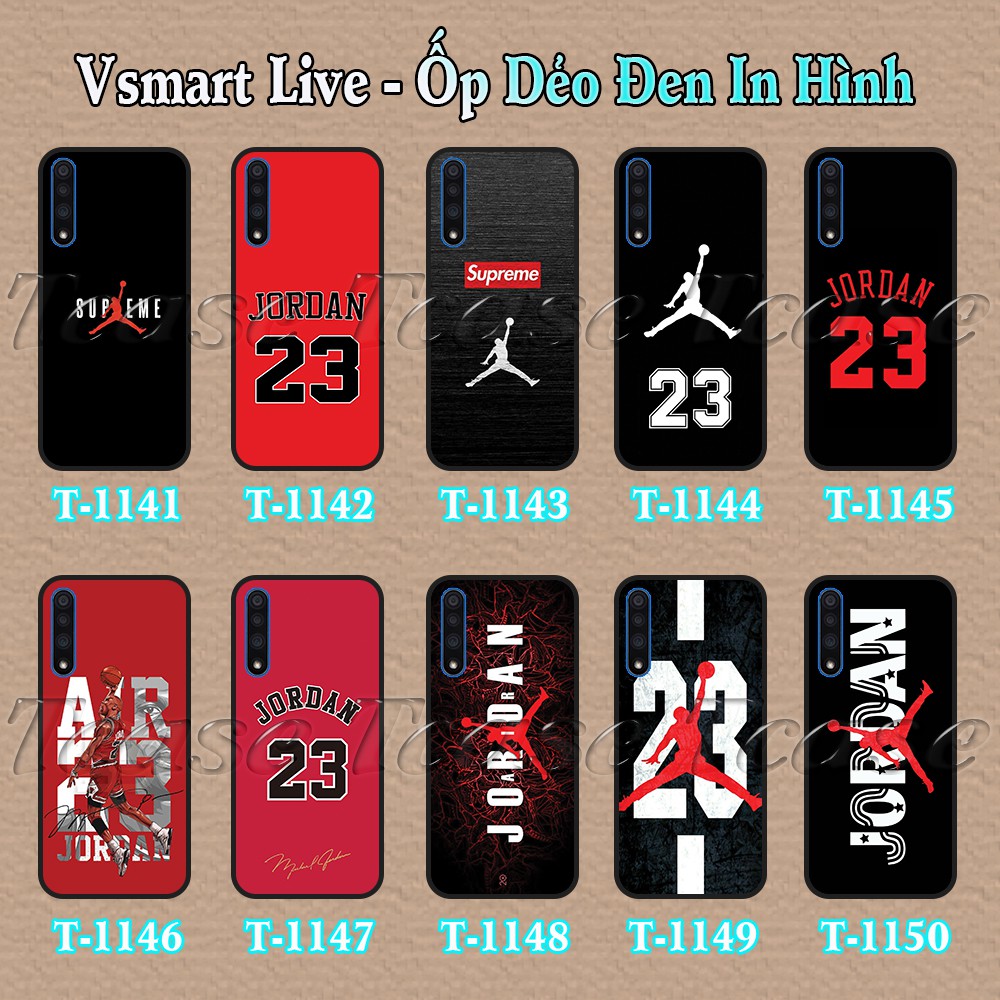 Ốp lưng Vsmart Live dẻo đen in hình Jordan