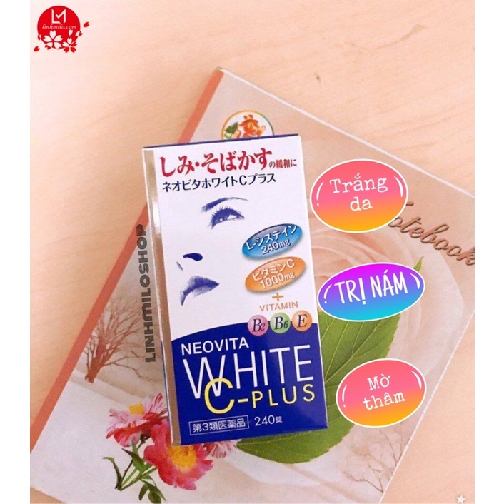 Viên uống trắng da, mờ thâm nám Vita White Plus 240 viên Nhật Bản Chính Hãng