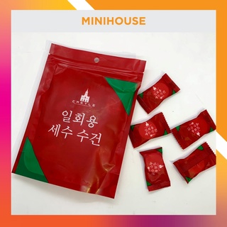 Khăn ướt nén viên kẹo đỏ du lịch mini bỏ túi tiện dụng