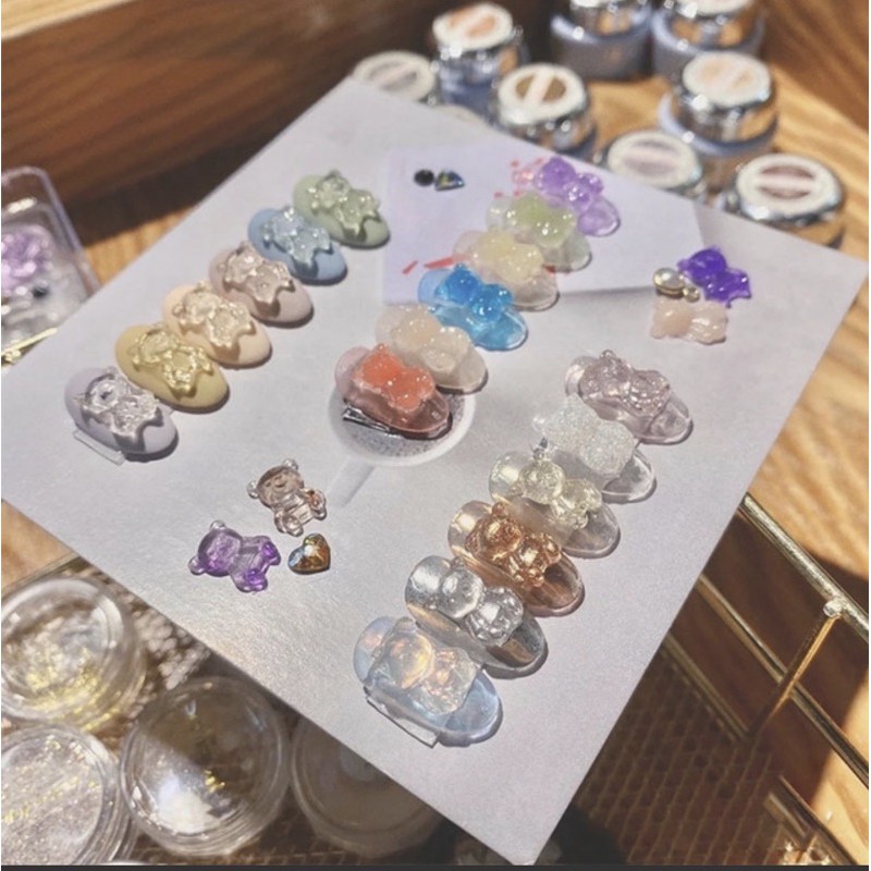 Khuôn Gấu-Mèo-Bướm silicon dẻo trang trí móng tay.