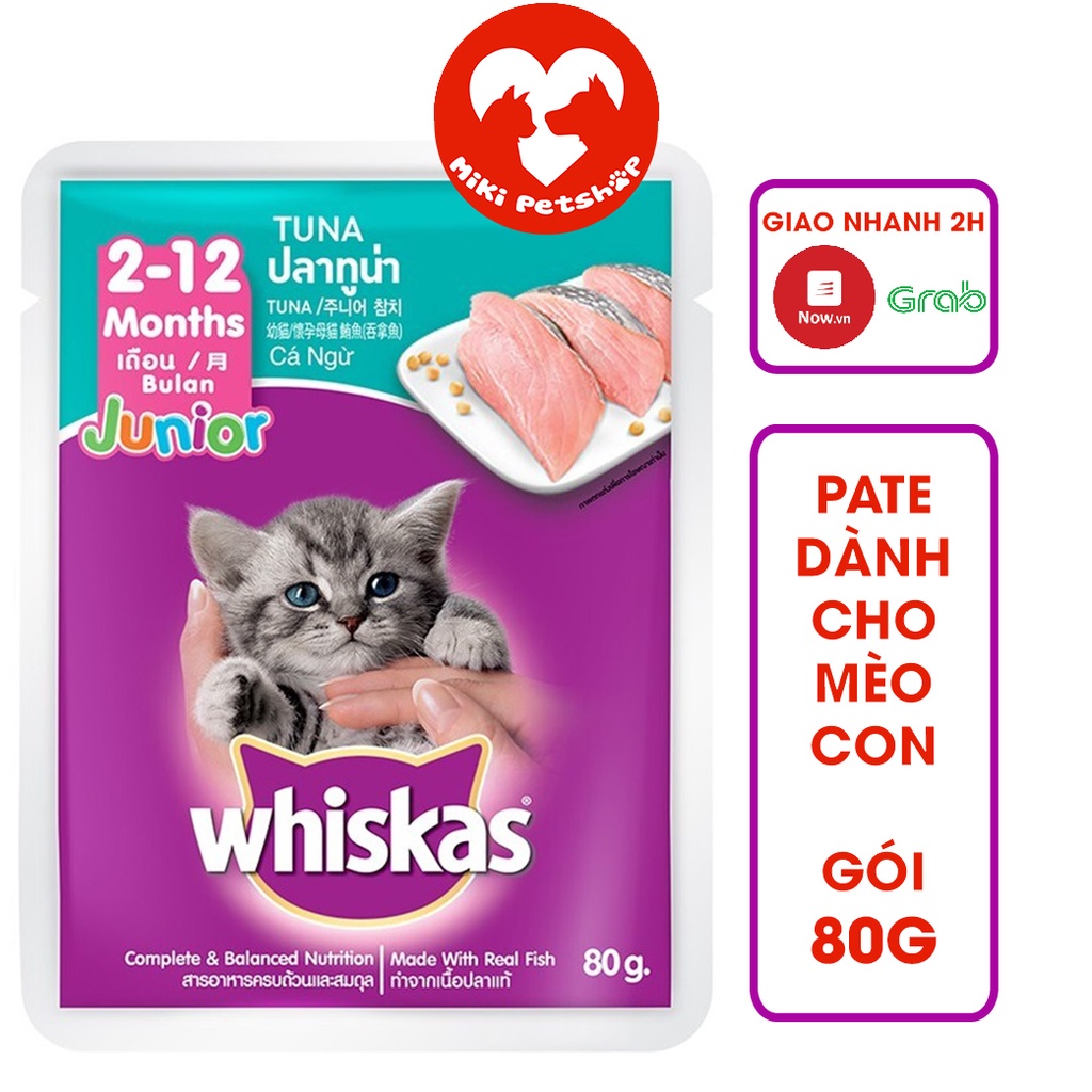 Pate Cho Mèo Con Pate Whiskas 80g Nhiều Vị - Miki Petshop