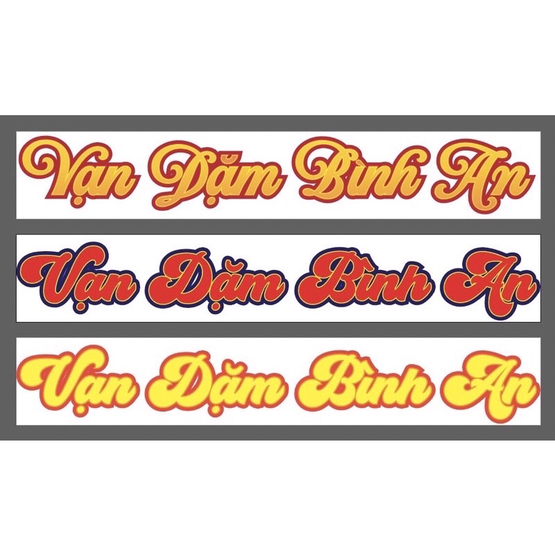 Tem VẠN DẶM BÌNH AN dán xe ôtô ,cáng màng kim tuyến 60cm x 10cm chống nước.