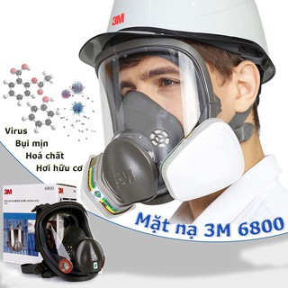 Trọn bộ 7 món: 3m 6800 + 2 phin lọc 3m 6003 + nắp lọc 3m 501 + tấm lọc 5n11