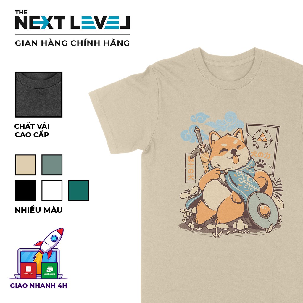 Áo thun The Legend of Zelda - Phiên bản chó Shiba  Unisex THE NEXT LEVEL - Cotton 100%, 5 màu nam nữ  - BT0018