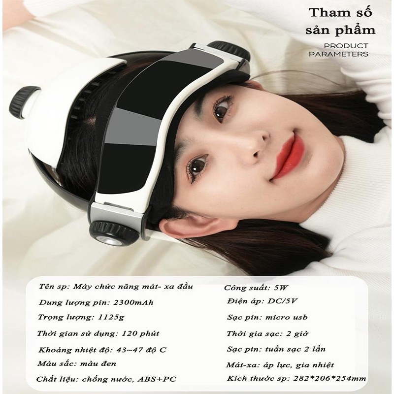 Máy massage đầu,giảm đau nhức mỏi tuần hoàn máu não,chống mất ngủ, đầu thoải mái