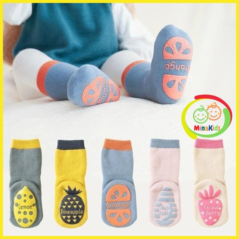 Tất Trẻ Em Chống Trượt Vớ Cao Cổ Cho Bé Nemo Baby Từ 6 Tháng Đến 3 Tuổi Hình Hoa Quả Dễ Thương TAT03