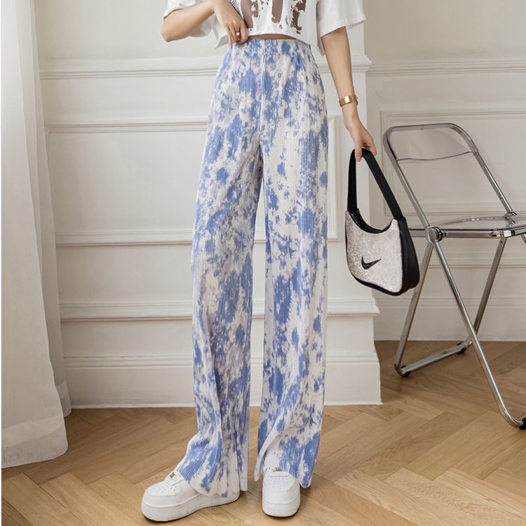 Quần ống rộng Họa Tiết Mực In Thời Trang Cho Nữ