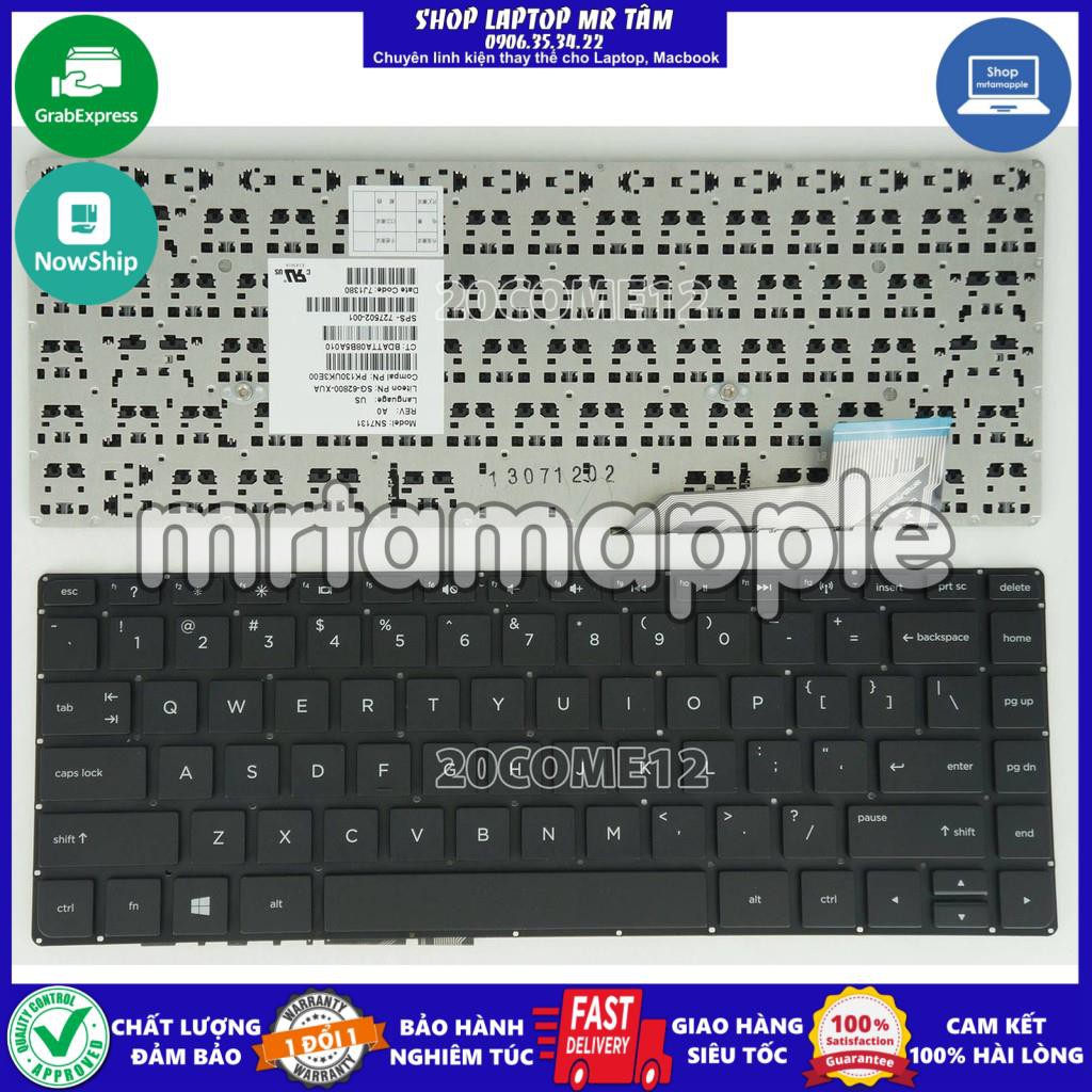(KEYBOARD) BÀN PHÍM LAPTOP HP 14-K038TU dùng cho Envy 14-k038tu, 14-k039tx, 14-k040tx, 14-k041tx