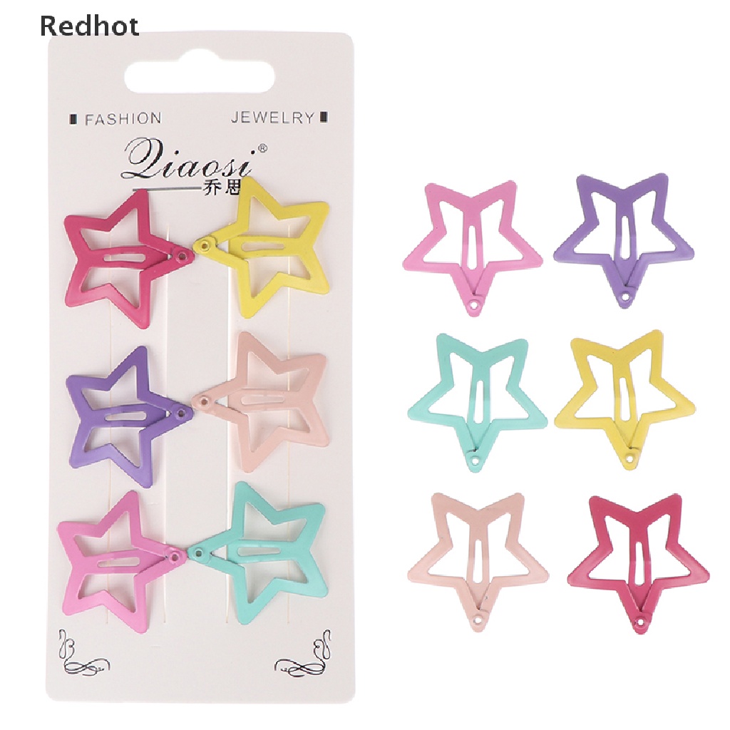 Bộ 6 Kẹp Tóc Kim Loại Hình Ngôi Sao Dễ Thương