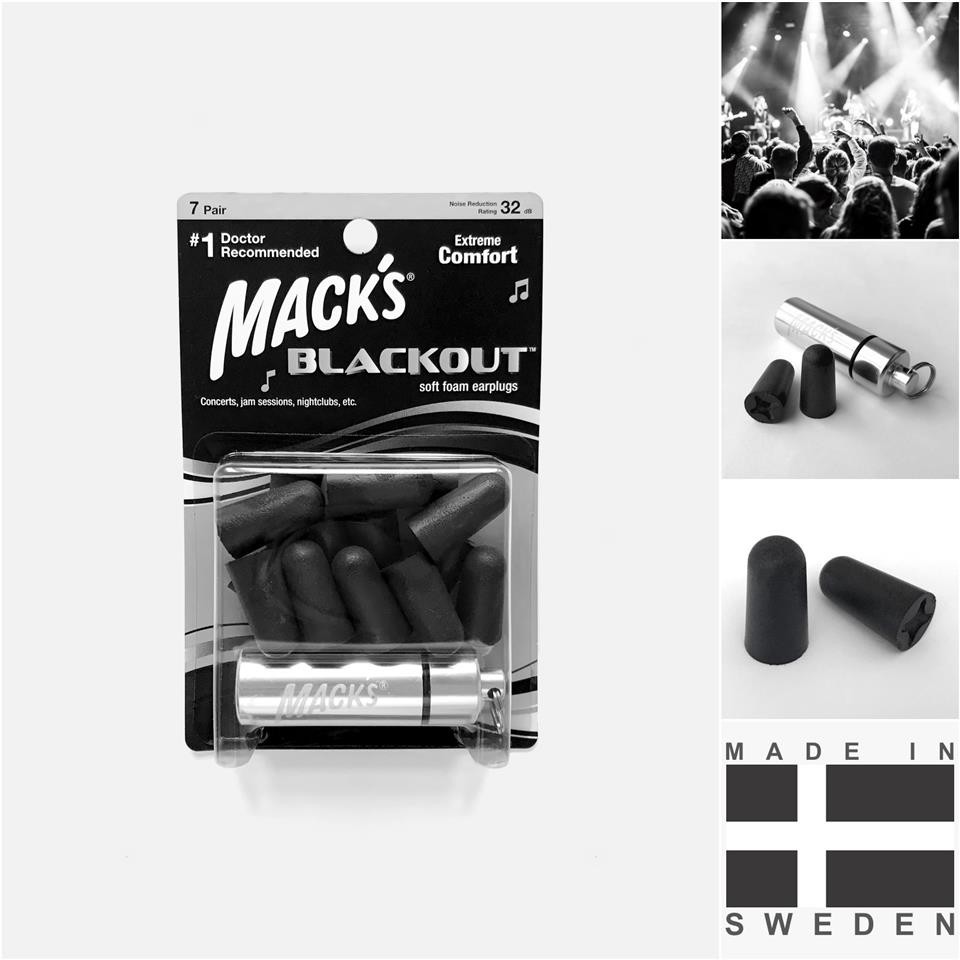 Hộp 7 đôi nút bịt tai Mack's Blackout Soft Foam chống ồn kèm hộp đựng nhôm made in USA