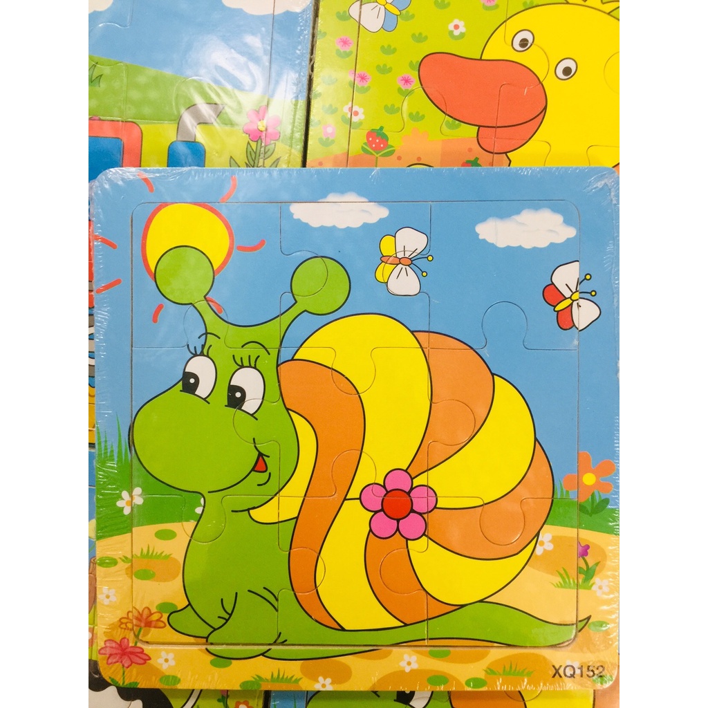 Đồ chơi xếp hình Tranh Ghép gỗ 9 miếng cho bé phát Triển Trí Tuệ