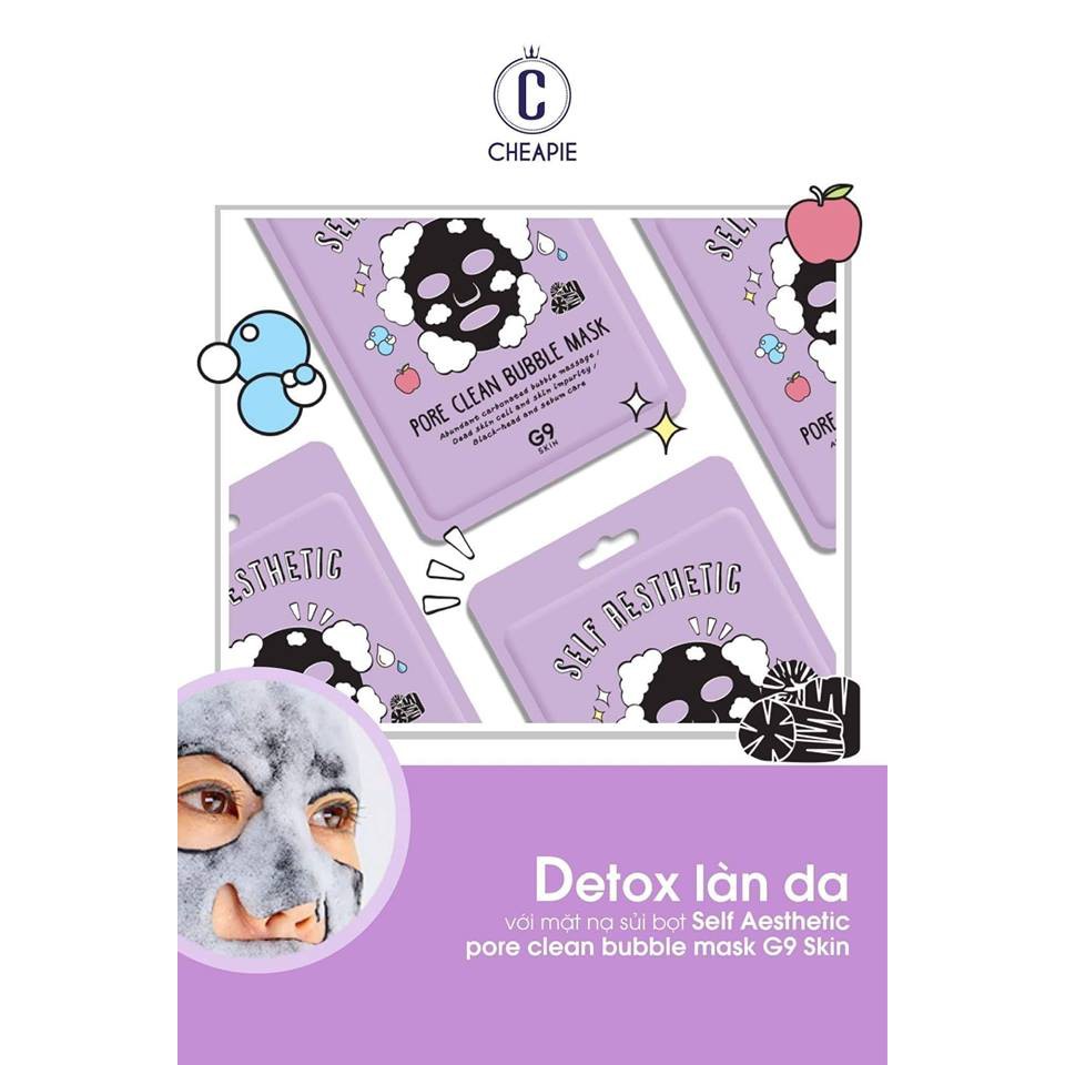 Mặt Nạ Sủi Bọt Giúp Loại Bỏ Tế Bào Chết, Mụn Đầu Đen Và Bã Nhờn G9SKIN Self Aesthetic Pore Clean Bubble Mask