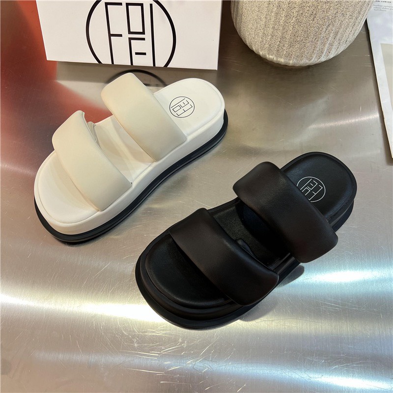 Dép Nữ Quai Ngang 2 Quai Bánh Mì Cao 3cm QC Cao Cấp TRINH LÊ SHOP GIÀY DÉP