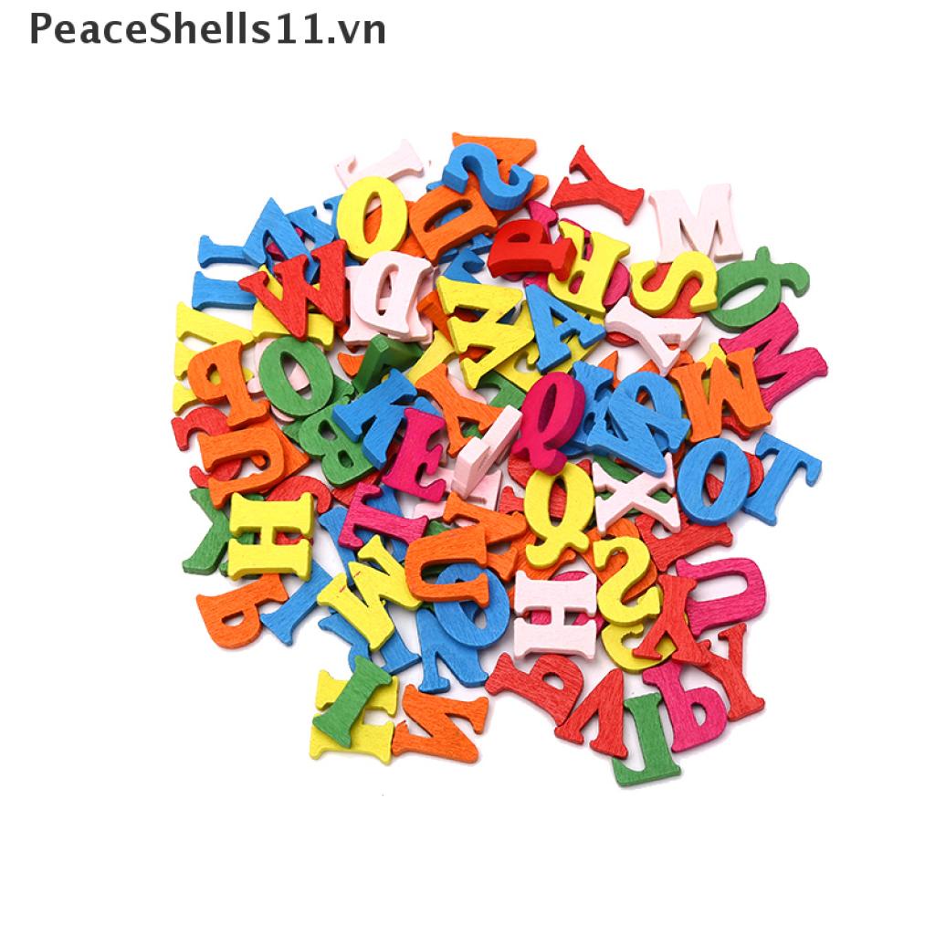 Set 100 / 11 Chữ Cái / Số Bằng Gỗ Nhiều Màu Sắc Giáo Dục Cho Bé